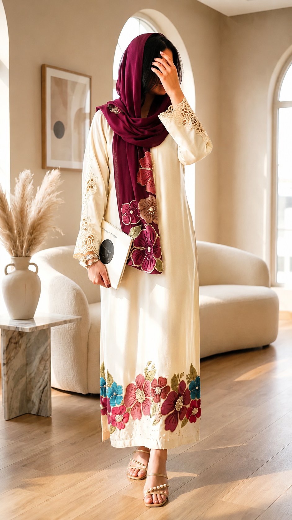 Azure Mosaic Printed Kaftan