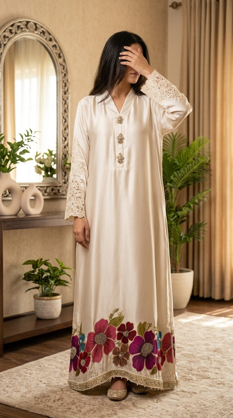 Azure Mosaic Printed Kaftan