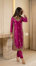 Royal Magenta Embroidered 2-Piece Suit