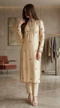 Ivory Beige Embroidered 2-Piece Suit