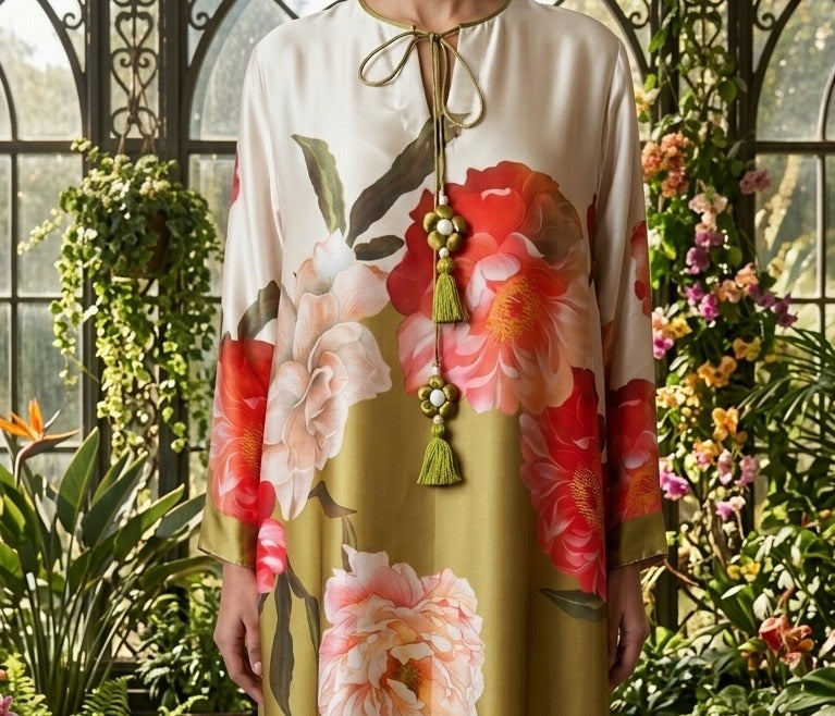 Aztec Sunset Silk Kaftan