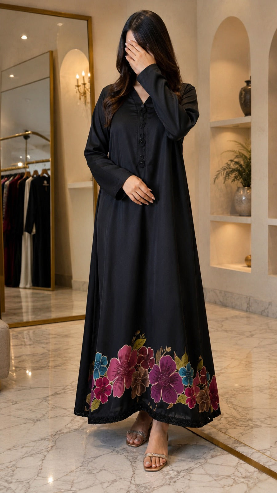 Black Floral Maxi Dress